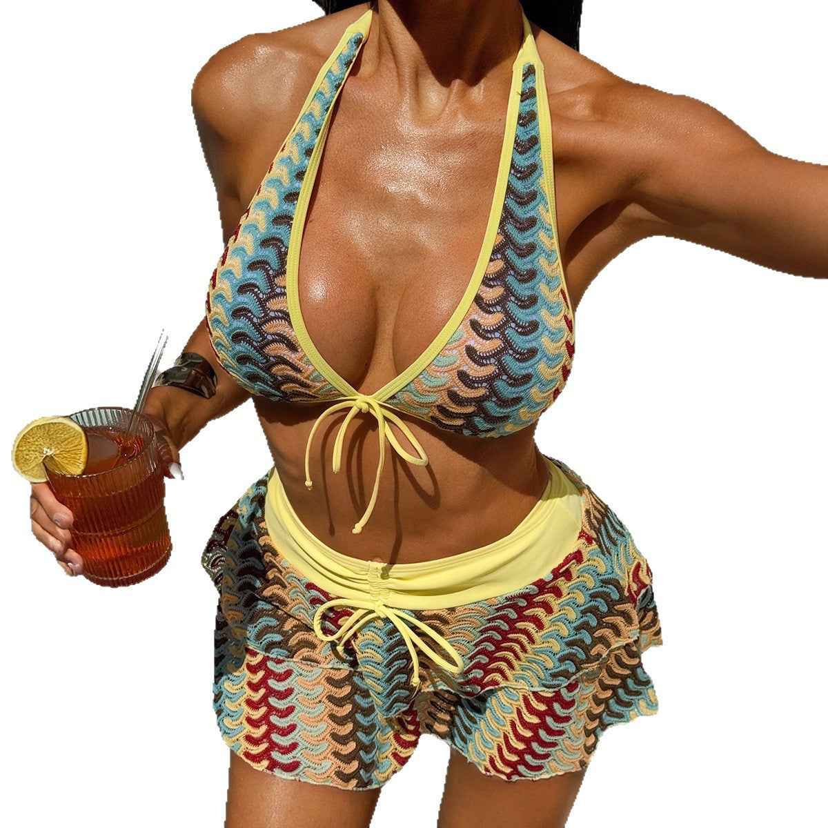 Seaside Vacation Bikini Three-Piece Set