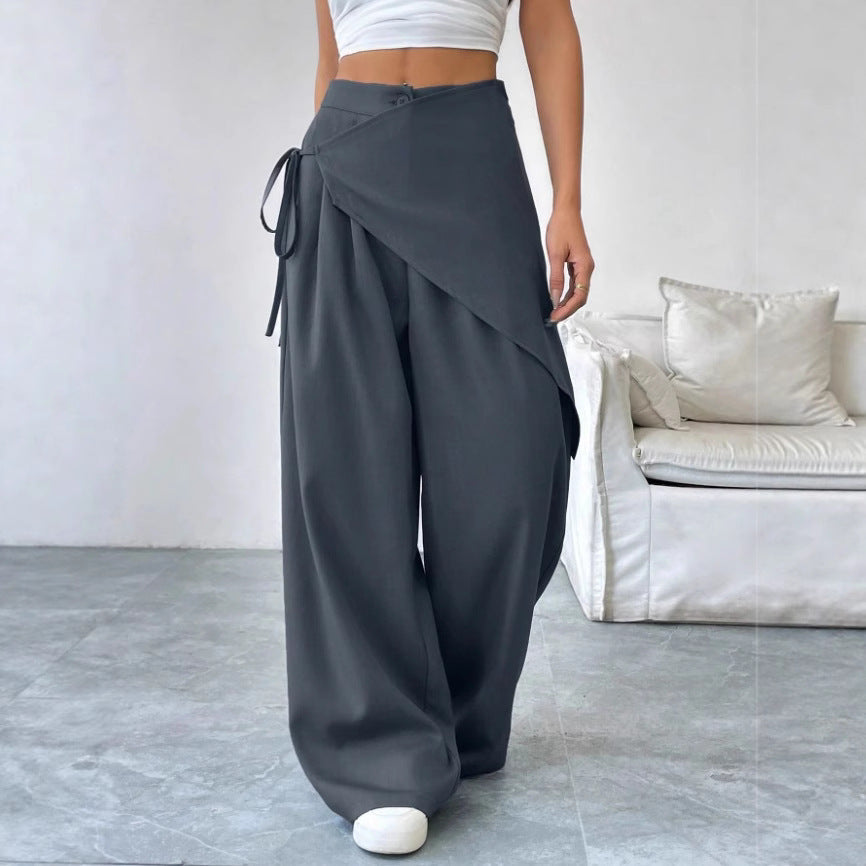 Women's Irregular Wide-Leg Casual Trousers