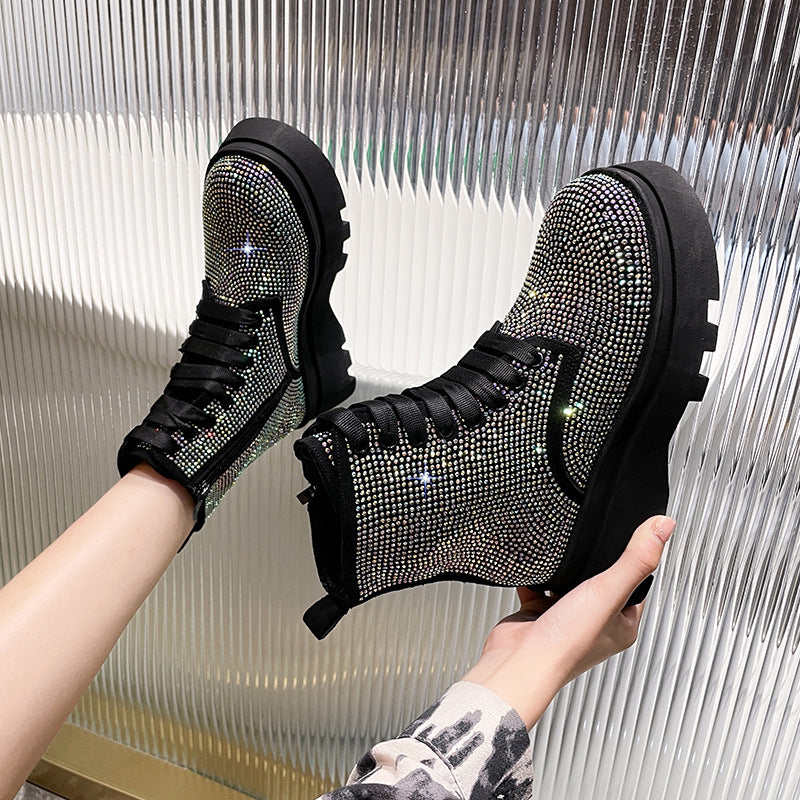 Bellanica - Martin Boots Flat British Style Thick-soled Short Tube