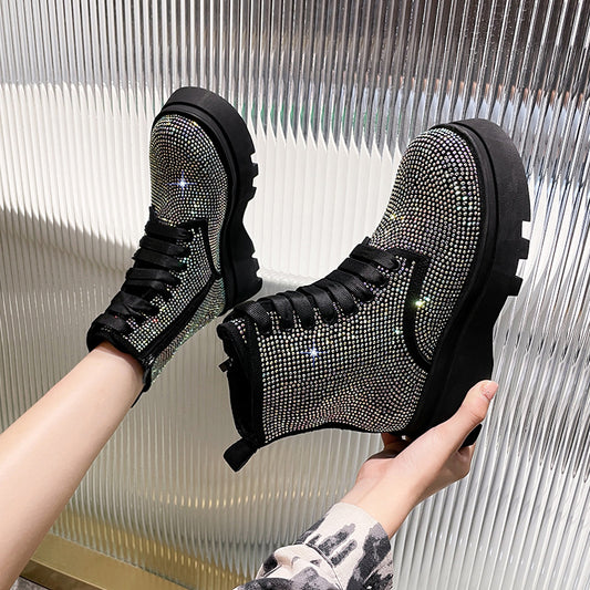 Bellanica - Martin Boots Flat British Style Thick-soled Short Tube