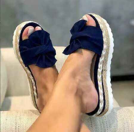 Women's Bow Slippers Platform Sandals