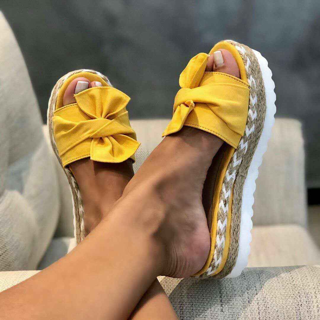 Women's Bow Slippers Platform Sandals