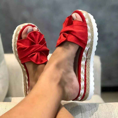 Women's Bow Slippers Platform Sandals