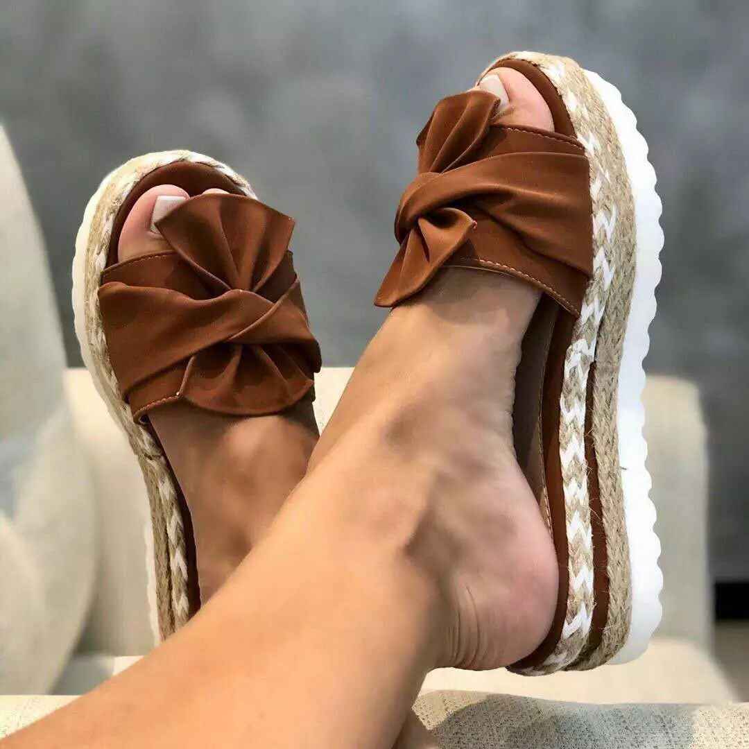 Women's Bow Slippers Platform Sandals