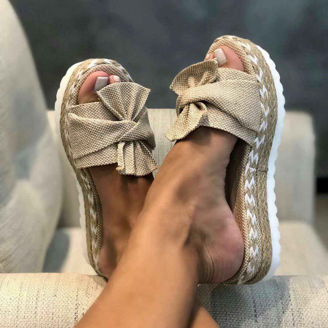 Women's Bow Slippers Platform Sandals