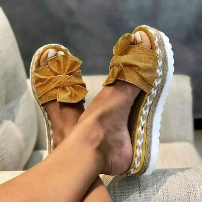 Women's Bow Slippers Platform Sandals