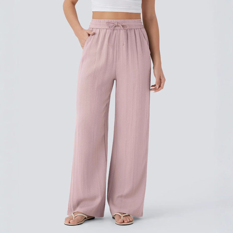 Wide-Leg Drawstring Pocket Pants - back view