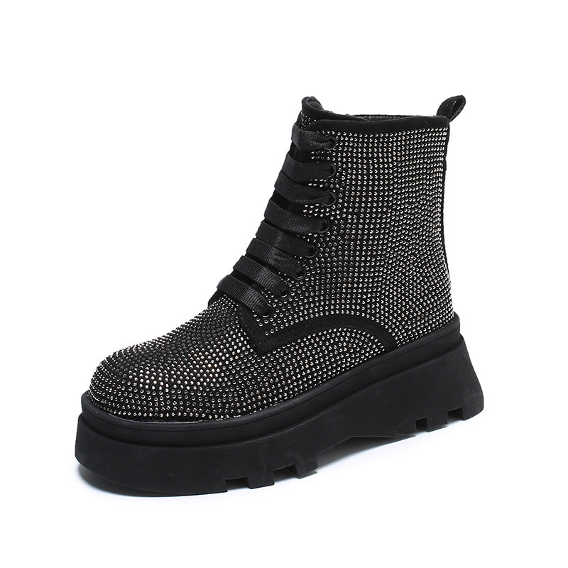 Bellanica - Martin Boots Flat British Style Thick-soled Short Tube