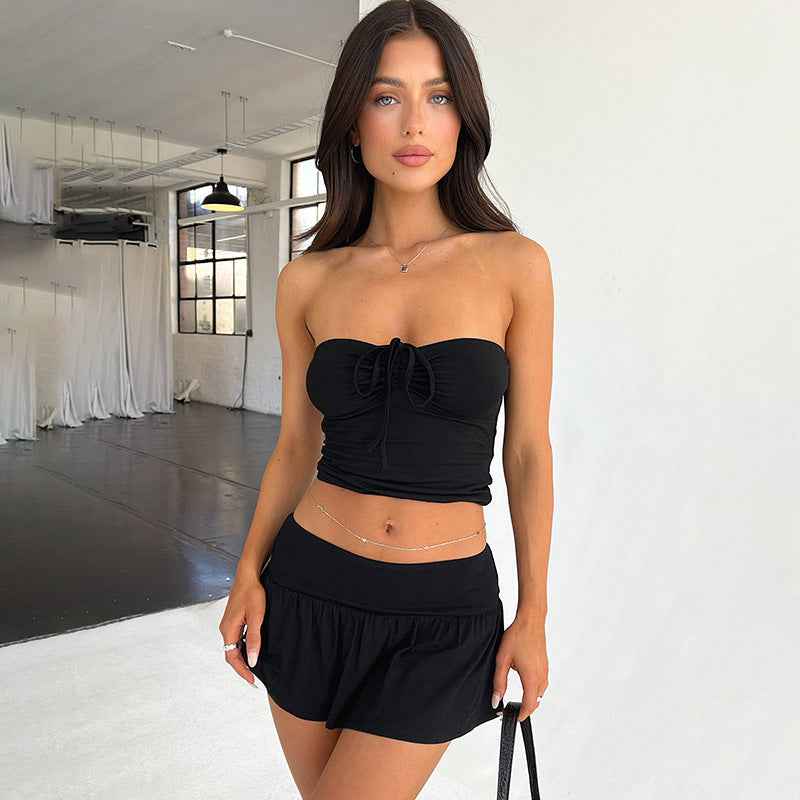 Women's Summer Tube Top Skirt Set
