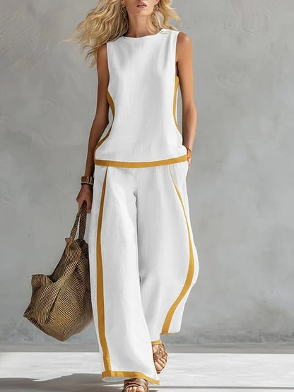 High-Waist Wide-Leg Casual Set
