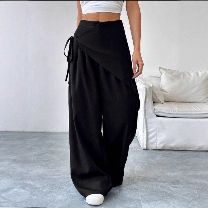 Women's Irregular Wide-Leg Casual Trousers