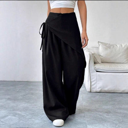 Women's Irregular Wide-Leg Casual Trousers