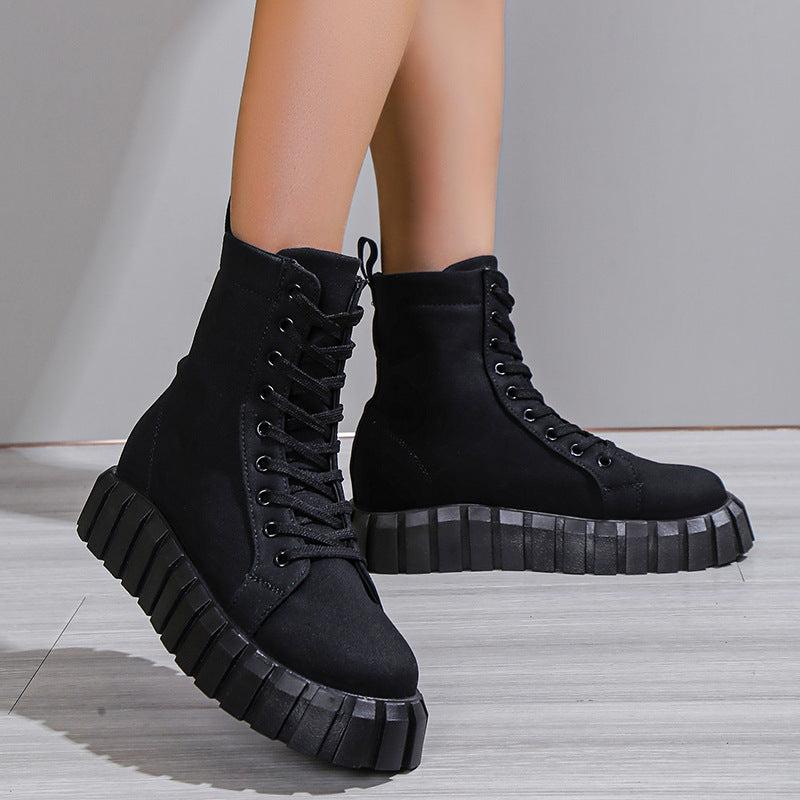 Bellanica - Leopard Print Women Shoes Platform Boots