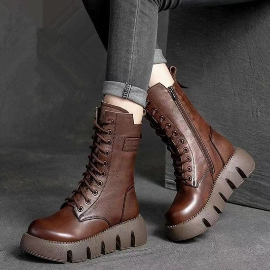 Bellanica - Women’s Retro Lace-Up Boots