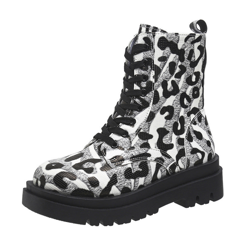 Bellanica - Leopard Print Martin Boots