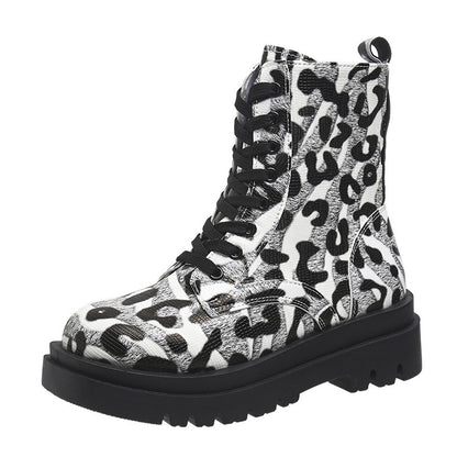 Bellanica - Leopard Print Martin Boots