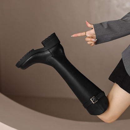 Bellanica - British Leather Chunky Knee Boots