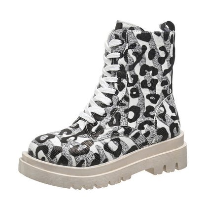 Bellanica - Leopard Print Martin Boots