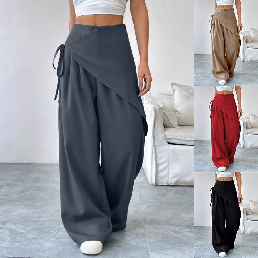 Women's Irregular Wide-Leg Casual Trousers