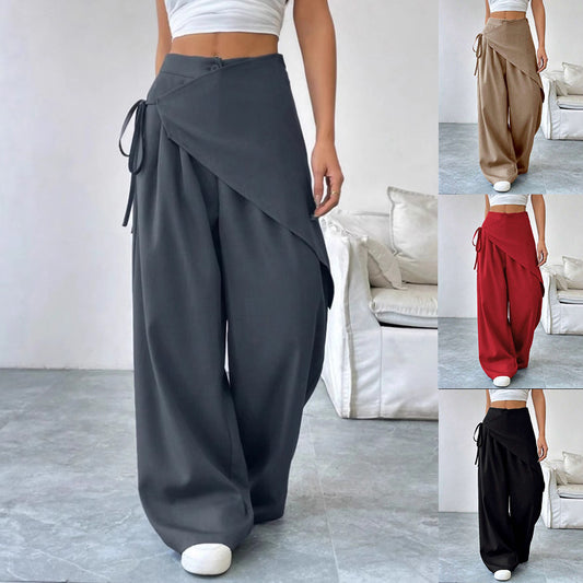 Women's Irregular Wide-Leg Casual Trousers