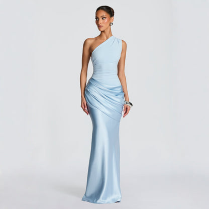 Slim Off-Shoulder Bodycon Maxi Evening Gown