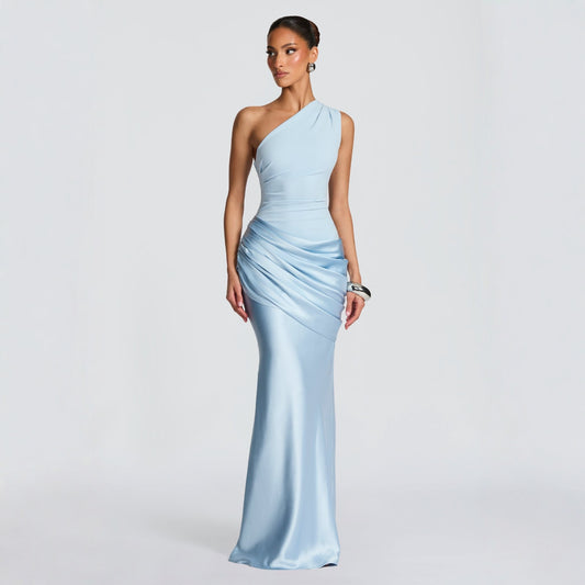 Slim Off-Shoulder Bodycon Maxi Evening Gown