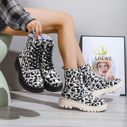Bellanica - Leopard Print Martin Boots