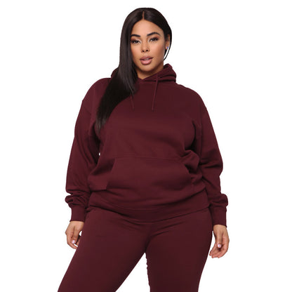 Bellanica - Loose Plus-Size Hooded Sweater Suit