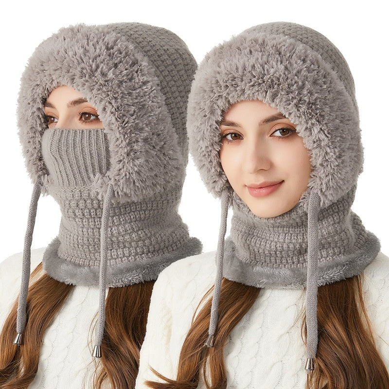 Bellanica - Knitted Hat For Women, Winter Integrated Scarf Beanie