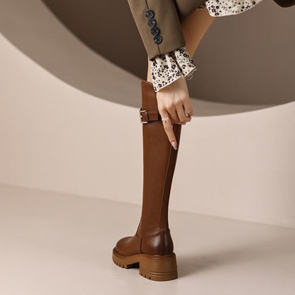 Bellanica - British Leather Chunky Knee Boots