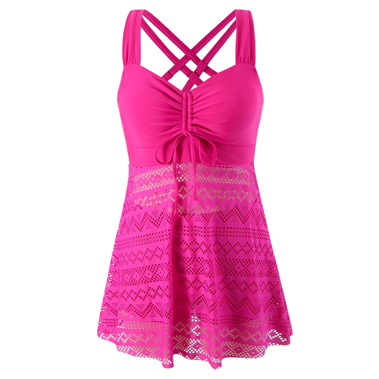 Lace One Piece Swimsuit | Elegant Solid Color Swimwear
