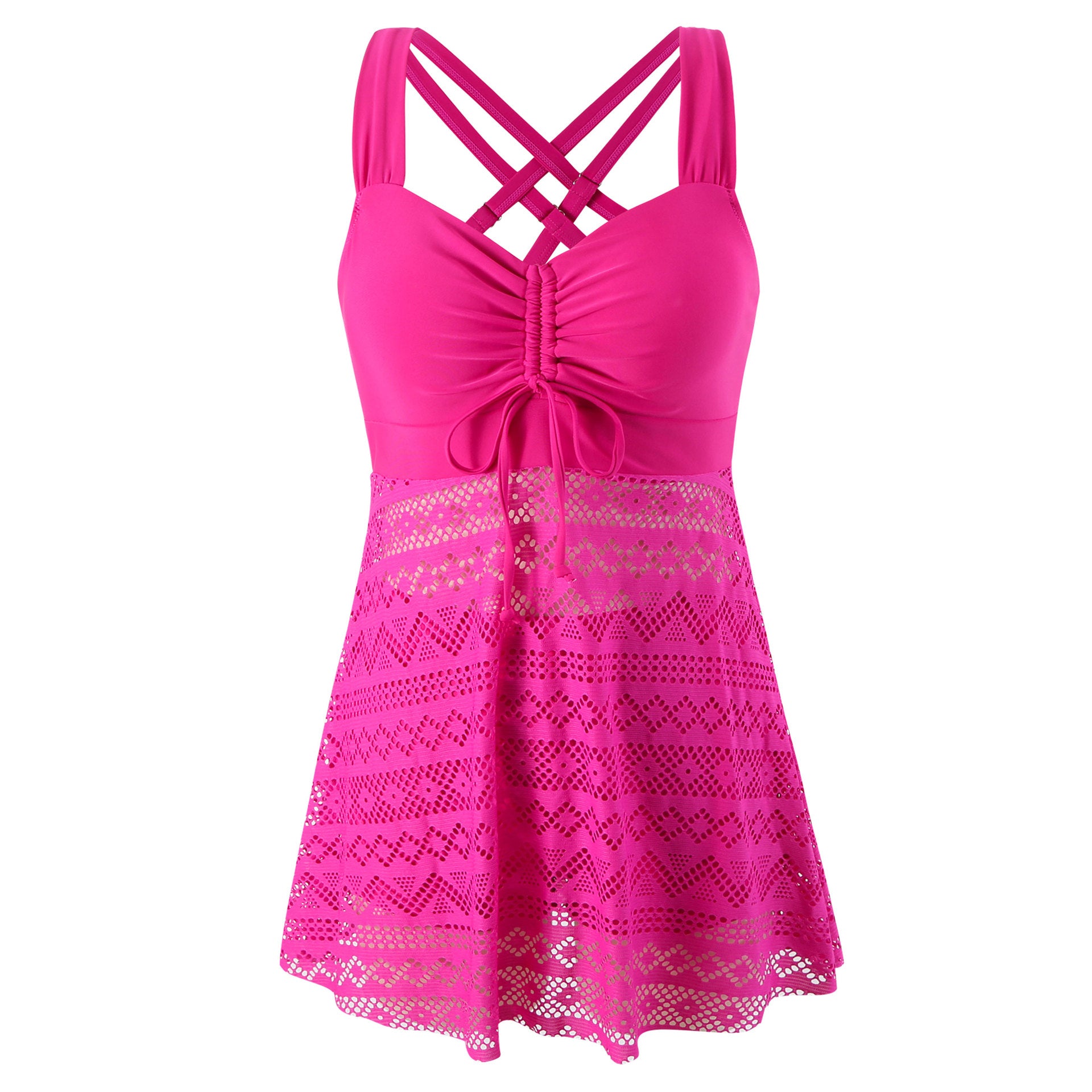 Lace One Piece Swimsuit | Elegant Solid Color Swimwear