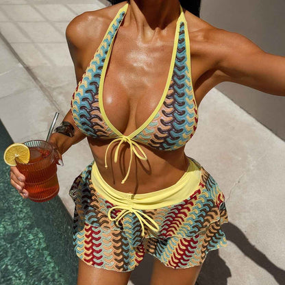 Seaside Vacation Bikini Three-Piece Set
