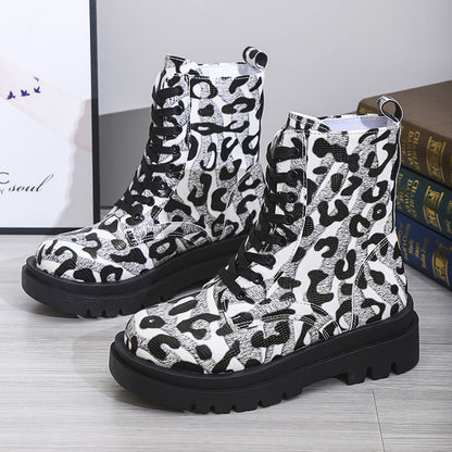 Bellanica - Leopard Print Martin Boots