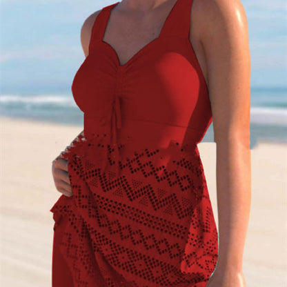 Lace One Piece Swimsuit | Elegant Solid Color Swimwear