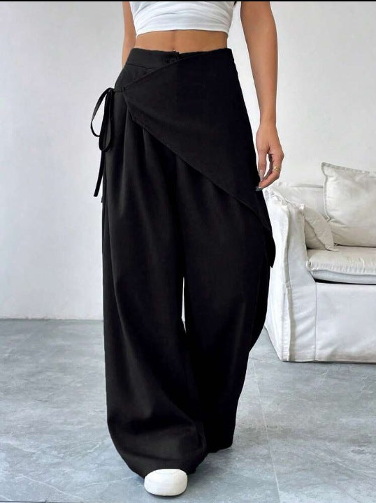 Women's Irregular Wide-Leg Casual Trousers
