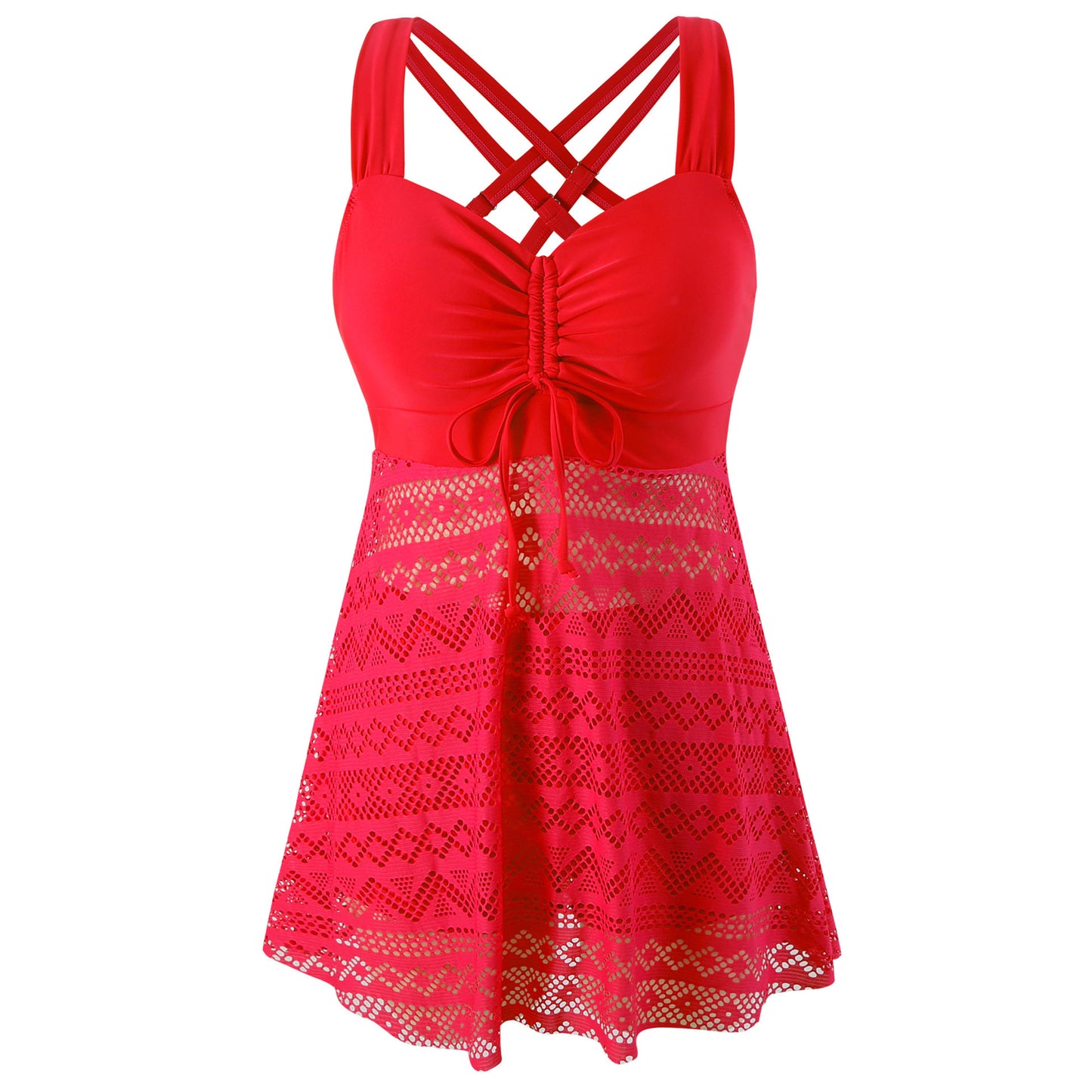 Lace One Piece Swimsuit | Elegant Solid Color Swimwear