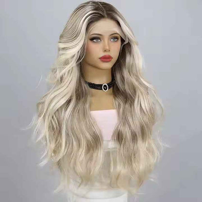 Gold Gradient T-Shaped Wavy Lace Wig