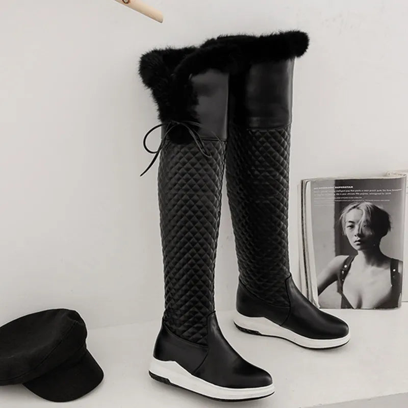 Bellanica - Women’s waterproof fur snow boots