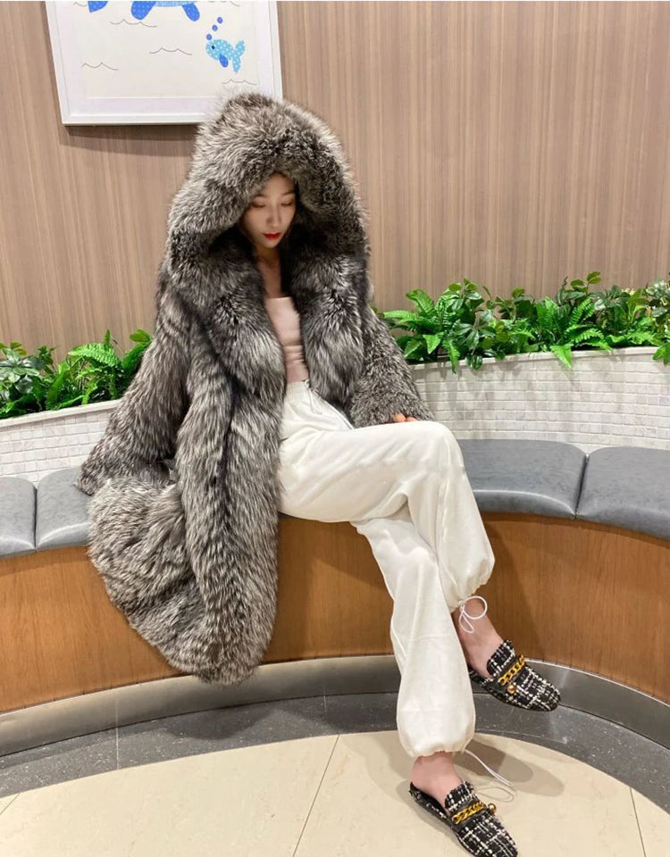 Bellanica - Women's Faux Fox Fur Coat