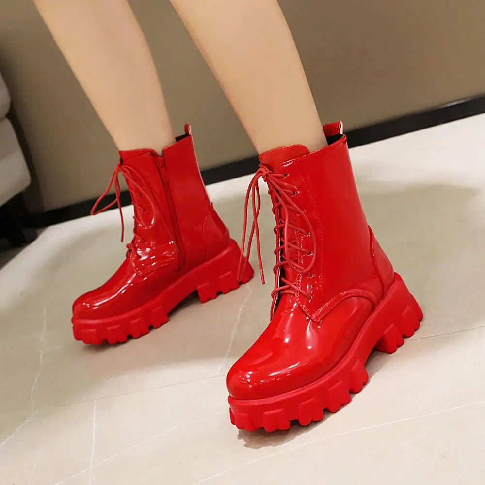 Bellanica - Patent leather platform boots