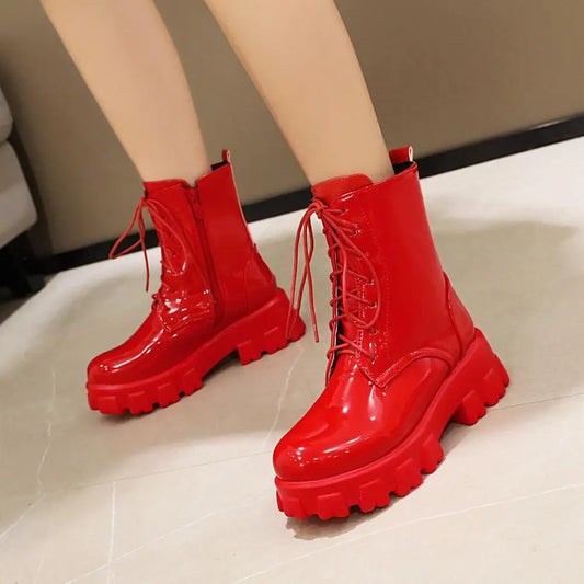 Bellanica - Patent leather platform boots