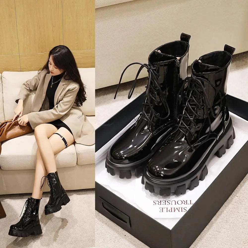 Bellanica - Patent leather platform boots