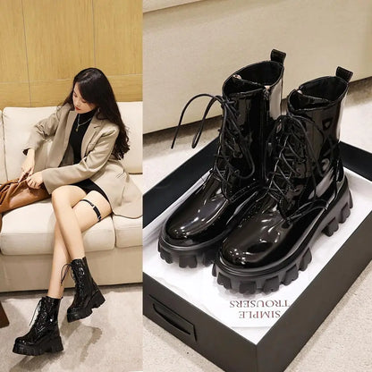Bellanica - Patent leather platform boots