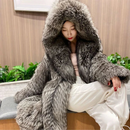 Bellanica - Women's Faux Fox Fur Coat
