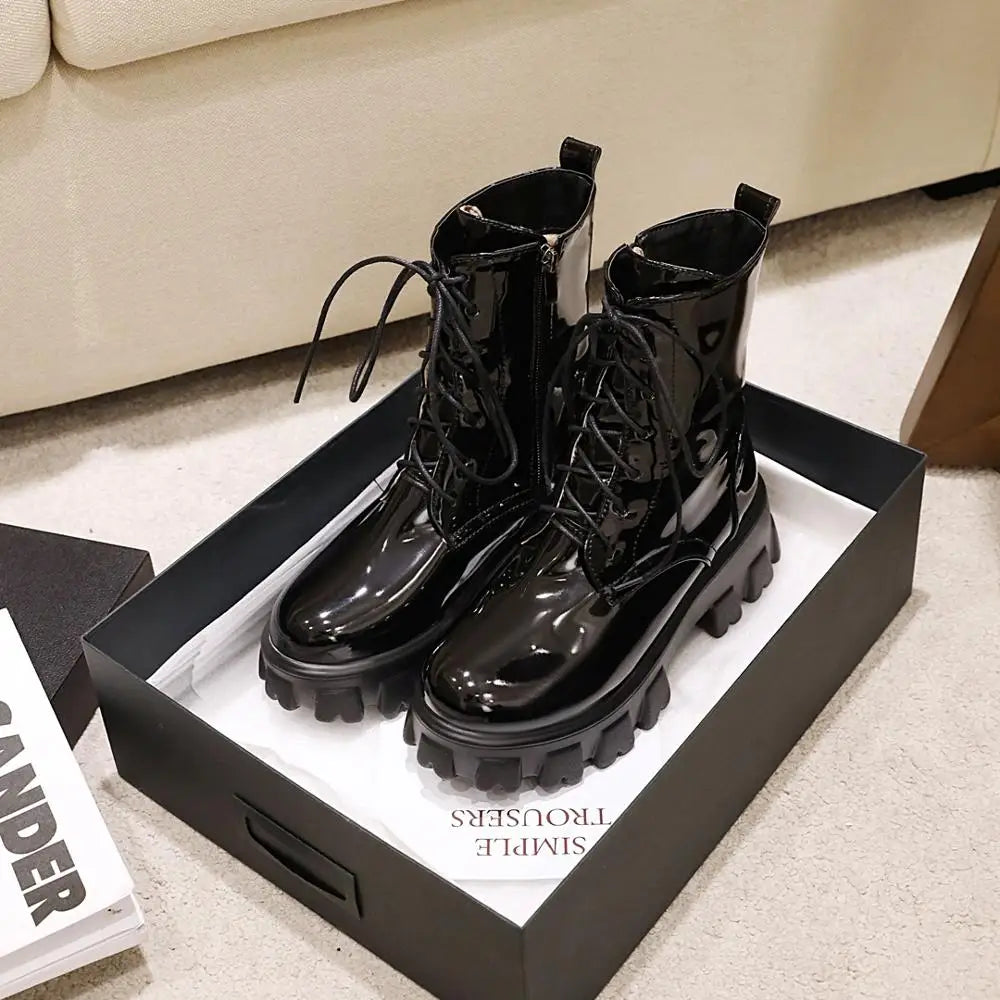 Bellanica - Patent leather platform boots