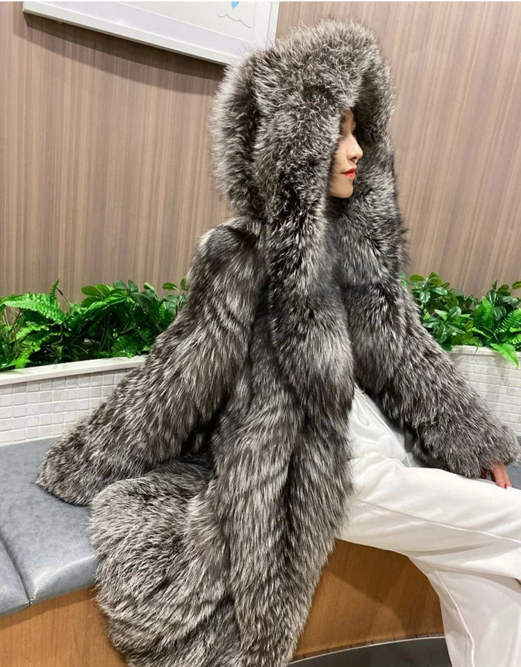 Bellanica - Women's Faux Fox Fur Coat