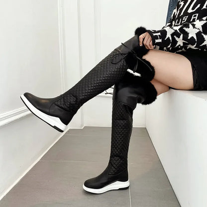 Bellanica - Women’s waterproof fur snow boots