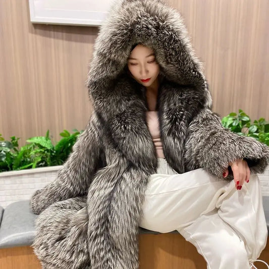 Bellanica - Women's Faux Fox Fur Coat