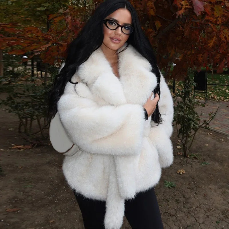 Bellanica - Luxury Thick Faux Fur Coat for Women